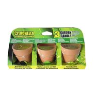 Citronella kaars in terracotta potje - 9x - H6,5 cm - 10 branduren