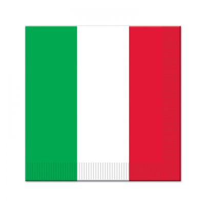 talie landen vlag thema servetten - 16x - 33 x 33 cm - Papier - Italiaanse versieringen/decoraties