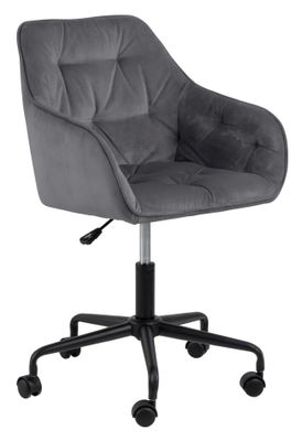 Bendt Bureaustoel 'Loren' Velvet, kleur Dark Grey