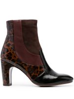 Chie Mihara bottines en cuir à imprimé léopard 90 mm - Marron