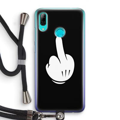 Middle finger black: Huawei P Smart (2019) Transparant Hoesje met koord
