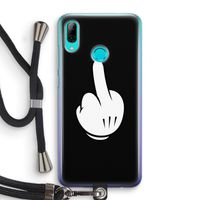 Middle finger black: Huawei P Smart (2019) Transparant Hoesje met koord