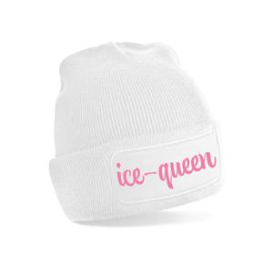 Wintersport muts voor dames - Ice Queen - wit - one size - volwassenen - Apres ski beanie