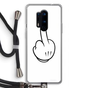 Middle finger white: OnePlus 8 Pro Transparant Hoesje met koord