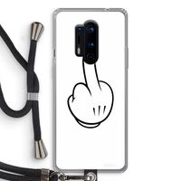 Middle finger white: OnePlus 8 Pro Transparant Hoesje met koord