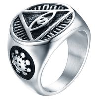 Edelstaal zegelring voor mannen Eye Of Providence Edelstaal zegelring voor mannen Eye Of Providence
