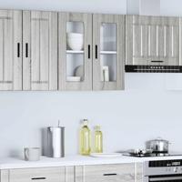 Keukenbovenkast met glazen deur Porto grijs sonoma eiken