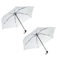 Bruiloft paraplu bruid/bruidegom - 2x - wit - opvouwbaar - compact - dia 93 cm Bruiloft paraplu bruid/bruidegom - 2x - wit - opvouwbaar - compact - dia 93 cm