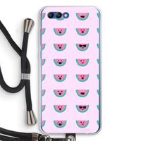 Smiley watermeloenprint: Honor 10 Transparant Hoesje met koord