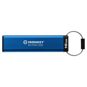 Kingston Technology IronKey Keypad 200 USB flash drive 16 GB USB Type-A 3.2 Gen 1 (3.1 Gen 1) Blauw