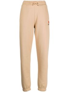 Kenzo pantalon de jogging en coton à logo brodé - Marron