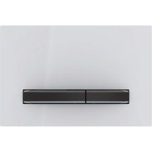 Geberit Sigma50 bedieningplaat, 2-toets spoeling frontbediening voor toilet 24.6x16.4cm zwartchroom / wit 115671112