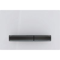 Geberit Sigma50 bedieningplaat, 2-toets spoeling frontbediening voor toilet 24.6x16.4cm zwartchroom / wit 115671112