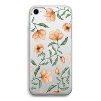 Peachy flowers: iPhone SE 2020 Transparant Hoesje