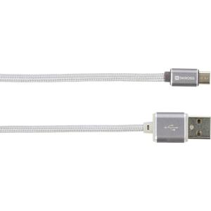 Skross USB-kabel USB 2.0 USB-A stekker, USB-micro-B stekker 1.00 m Zilver 2700240