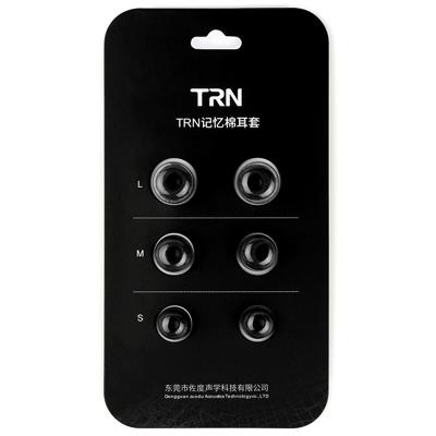 TRN oortelefoon silicone Memory Foam oordopje (zwart)