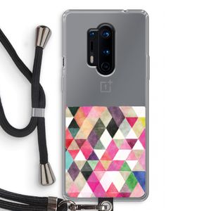 Gekleurde driehoekjes: OnePlus 8 Pro Transparant Hoesje met koord