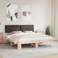 Bedframe met Gevoerd Hoofdgedeelte Taupe 200 x 200 cm