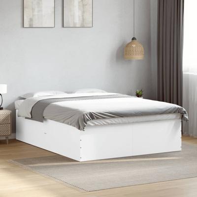 Bedframe bewerkt hout wit 160x200 cm