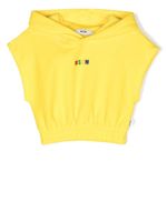 MSGM Kids hoodie sans manches à logo imprimé - Jaune