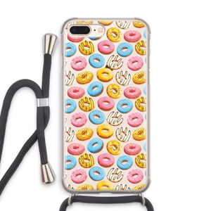 Pink donuts: iPhone 8 Plus Transparant Hoesje met koord