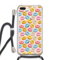 Pink donuts: iPhone 8 Plus Transparant Hoesje met koord
