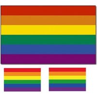 Vlag met regenboog print en twee gratis stickers   -