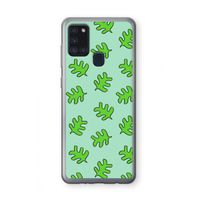Groene blaadjes: Samsung Galaxy A21s Transparant Hoesje