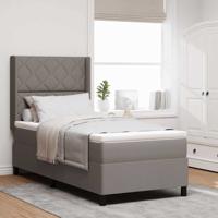 Boxspring bed met matras met hoofdeinde Taupe 100 x 200 cm Stof