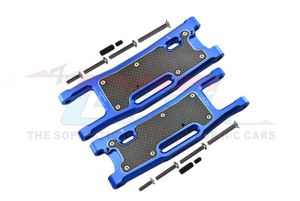 GPM - Traxxas Sledge Aluminium 6061-T6 Rear Lower Arms Set, Blue + Carbon Fibre Dust Proof Protection Plate