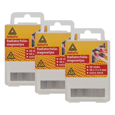 Deltafix Radiatorfolie magneten - 60x - nikkel - hittebestendig - 10 x 3 x 2 mm
