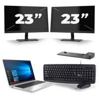 HP EliteBook 850 G7 - Intel Core i7-10e Generatie - 15 inch - 16GB RAM - 256GB SSD - Windows 11 + 2x 23 inch Monitor