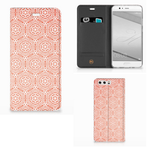 Huawei P10 Plus Hoesje met Magneet Pattern Orange