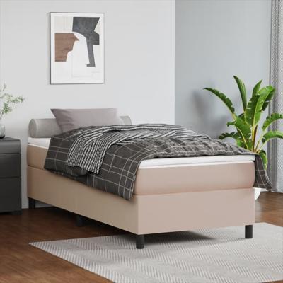 Boxspring met matras kunstleer cappuccinokleurig 90x190 cm