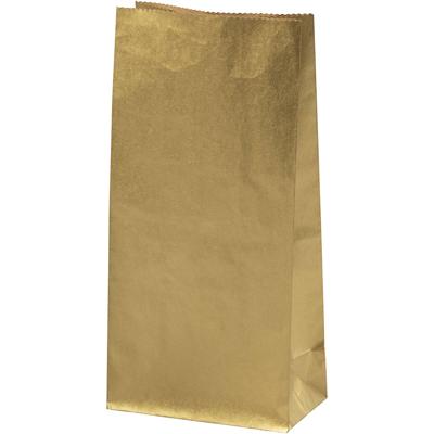 Creativ Company Papieren zakken, h: 22.5 cm, afm 6,5x11 cm, 50 gr, goud, 10 stuk/ 1 doos