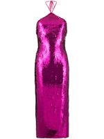 Cult Gaia robe mi-longue Tasmina brodée de sequins - Rose