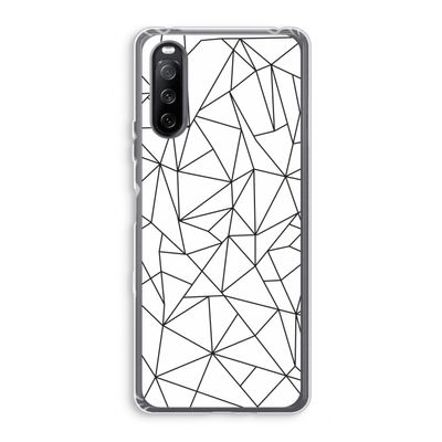Geometrische lijnen zwart: Sony Xperia 10 III Transparant Hoesje