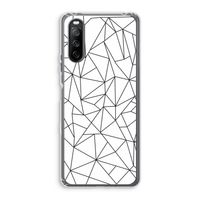 Geometrische lijnen zwart: Sony Xperia 10 III Transparant Hoesje