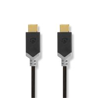 USB-Kabel | USB 3.2 Gen 1 | USB-C Male | USB-C Male | 5 Gbps | Verguld | 2.00 m | Rond | PVC | Zwart - thumbnail