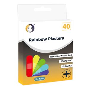 40x Pleisters diverse regenboog kleuren