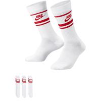 Nike Unisex Essential Crew 3-Pack Sokken - Handbalkleding - Handbalsokken - White/Red - maat 34-38