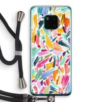 Watercolor Brushstrokes: Huawei Mate 20 Pro Transparant Hoesje met koord