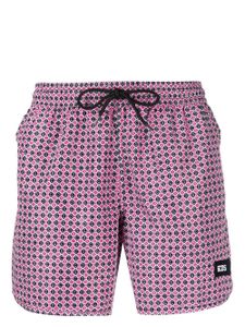 GCDS short de bain à patch logo - Rose