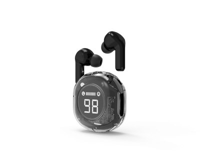 Transparante TWS in-ears, zwart