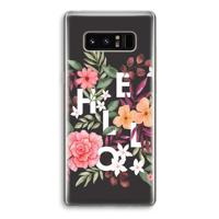 Hello in flowers: Samsung Galaxy Note 8 Transparant Hoesje