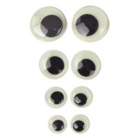 Rayher Knutsel/hobby wiebel oogjes - glow in the dark - bewegend - 4 formaten - 120x stuks