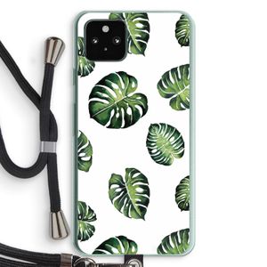 Tropische bladeren: Pixel 5a 5G Transparant Hoesje met koord