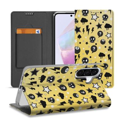 Mobiel BookCase Samsung Galaxy A56 | A36 Punk Geel Mobiel BookCase Samsung Galaxy A56 | A36 Punk Geel