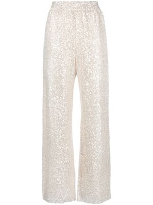 Stine Goya pantalon palazzo à ornements en sequins - Tons neutres