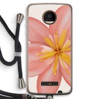 Pink Ellila Flower: Motorola Moto Z Force Transparant Hoesje met koord